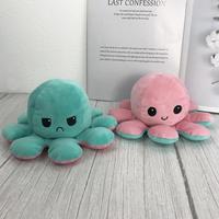 Peluche de poulpe réversible Kelian de 4 pouces, jouet en peluche brodé, mini poulpe mignon à retourner pour enfants