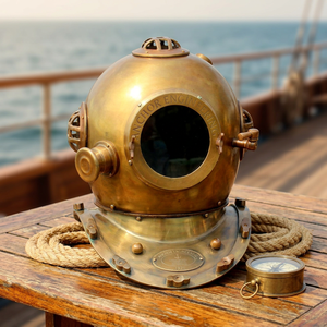 CHk Vintage Original Anchor Diving Helmet Solid Steel Brass Polished Embossing Printing Spherical Customized Logo Birthday Party - Product Image 2