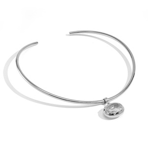 Collar <span class=keywords><strong>Gargantilla</strong></span> de Acero Inoxidable, Collar con Colgante Ovalado Chapado <span class=keywords><strong>en</strong></span> <span class=keywords><strong>Oro</strong></span> de Lujo, <span class=keywords><strong>Gargantilla</strong></span> con Circonitas Brillantes para Mujer - Product Image 6
