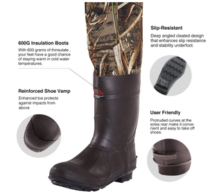 Duck Hunting <strong>Waders</strong> <strong>for</strong> <strong>Men</strong> Realtree MAX5 Camo Waterproof Neoprene Bootfoot 600g Thinsulated Insulated <strong>Waders</strong> Fly Fishing - Product Image 3