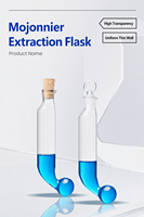 Flacons d'extraction Mojonnier stériles en verre borosilicaté 3.3 de 100 ml avec bouchon en liège pour l'extraction de la graisse laitière et support réglable