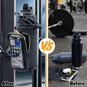 Bolsa Magnética para Botella de Gimnasio, Porta Botella Magnético con Correa y Bolsillo Transparente para Teléfono, Bolsa Magnética para Gimnasio y Viajes - Product Image 6