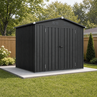 Abri de jardin populaire en acier résistant aux intempéries avec double porte, charnières en acier inoxydable et panneaux prélaqués pour l'extérieur