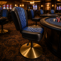 Chaise de casino haut de gamme SUCCESSOR avec siège en cuir réglable et base métallique stable pour projets de salle de jeux