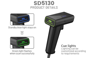 Một wcmi sd5130 thiết kế mới Laser máy quét mã vạch với đứng 1D giá rẻ Đầu đọc mã vạch rảnh tay - Product Image 5