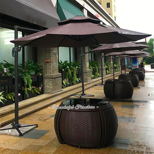 Thiết kế độc đáo mây ngoài trời Bàn và ghế thiết lập với ô trống bảng và ngoài trời tam giác ghế - Product Image 3
