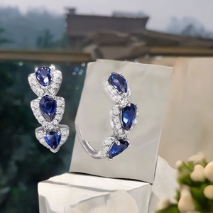 Pendientes de Diamantes de Plata de Lujo, Corte Pera, Color G, Diamantes Naturales, Joyería de Boda para Mujer, Conjunto de Joyería Fina - Product Image 2