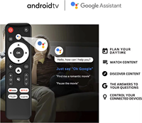 Onn Android 14 4K Quad Core Smart TV Box Konektivitas 5G 2GB RAM Set-Top Box dengan Remote Suara untuk Pemutar Media Streaming
