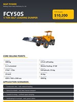 MAP FCY20S Mini-dumper articulé 4x4 autochargeur de chantier 2 tonnes, cuve de 1,0 m³, moteur diesel 33 kW