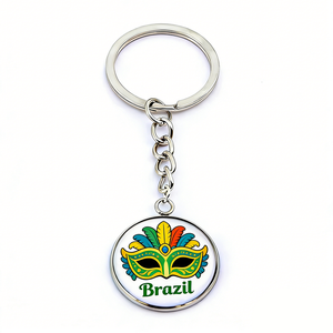 Wholesale Barbados Brazil Argentina Style Custom Design Souvenir Promotion Gift <strong>Glass</strong> Keychain Key Chain - Product Image 3