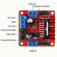 Double pont en H L298N DC Stepper Motor Driver Board Module Smart Robot Accessories L298N