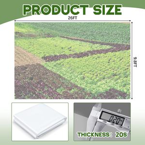 Film plastique pour serre 10 x 26 pieds 8 mil transparent résistant aux UV en polyéthylène pour serre à armatures usage agricole - Product Image 2