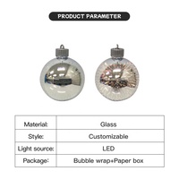 Décoration d'arbre de Noël en verre laser personnalisée pour le bricolage Décoration suspendue alimentée par batterie avec lumière pour les fêtes de fin d'année