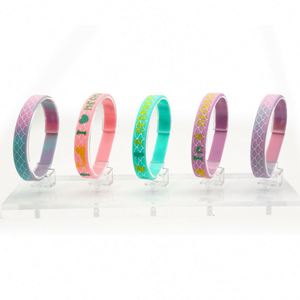 Pulsera de Silicona de Alta Calidad con Diseño de Sirena, Patrón de Dibujos Animados, Colorida, Impresa - Product Image 5