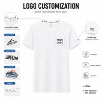 T-shirt Unisexe Personnalisé avec Logo, Col Rond, Coupe Classique, Séchage Rapide, Respirant, en Polyester et Spandex Tissé, 260g, Haute Élasticité, Vente en Gros