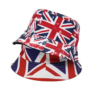 Grosir kustom logo dicetak desain London souvenir reversibel topi bucket