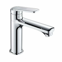 Robinet de lavabo en alliage de zinc à prix compétitif, mitigeur de lavabo à poser, finition chromée durable, pour la vente en gros