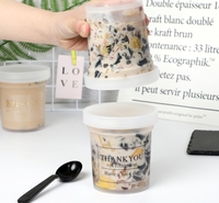 Récipients d'Emballage Alimentaire 100ml 300ml 500ml pour Crème Glacée Yaourt Panna Cotta Jetables Boîtes et Pots en Plastique Coupes à Mousse Gâteaux Desserts avec Couvercle