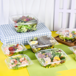 8oz 12oz 16oz 24oz 32oz 64oz Pet rPet dùng một lần rõ ràng vỏ sò hình chữ nhật lấy đi thực phẩm trái cây salad <span class=keywords><strong>Container</strong></span> có nắp đậy - Product Image 3