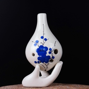Ocarina en céramique à 6 trous, peinte à la main, à bec long, avec un son exceptionnel et un motif floral – Vente en gros - Product Image 5