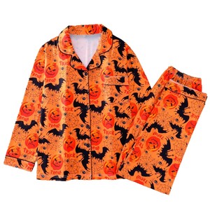 Pigiama Unisex Halloween con Top a Maniche Lunghe e Pantaloni, Colletto a Risvolto, Vestibilità Ampia, Loungewear Primavera Autunno, <span class=keywords><strong>Pigiami</strong></span> Personalizzabili all'Ingrosso - Product Image 4