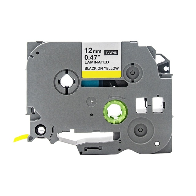 INK-POWER 12mm Compatible Tze-631 Tze631 TZ Tze 631 Tz-631 Tz631 Black on Yellow Laminated Label Tape Ribbon for Brother Printer