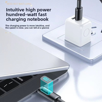 Kabel USB Tipe C PD 100W dengan Jalinan Nilon, Layar LED Digital, Pengisian Cepat, Chip Emarker, 1M 2M untuk Ponsel, Tablet, Komputer