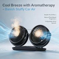 Ventilateur de voiture 12V 24V universel à double tête ABS 10W, rotation à 360 degrés, 3 vitesses avec diffuseur d'arômes YMG-901 CN