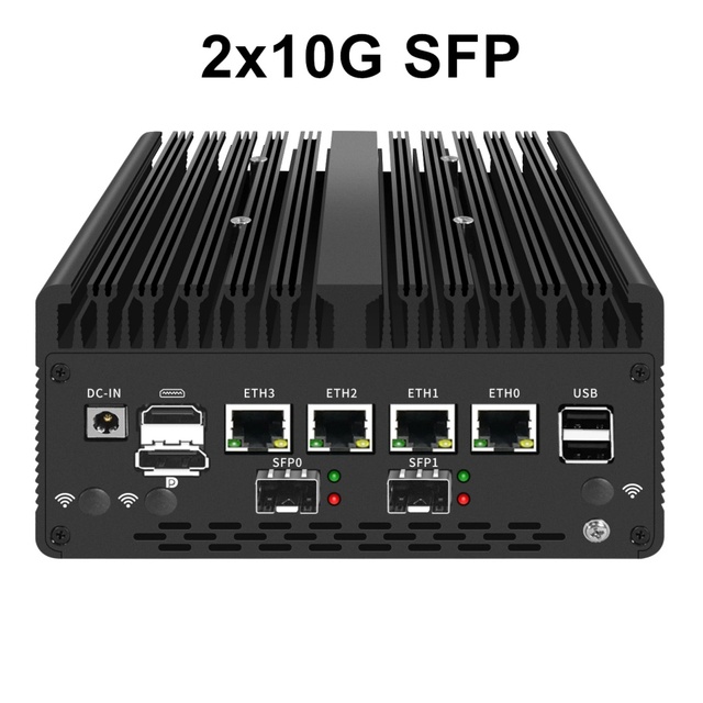 12th Gen Solid Firewall Appliance Pen-tium Gold 8505 10G/1G SFP 4*2.5G RJ45 LAN 2*DDR5 NVMe Mini PC Computer Proxmox ESXi Server