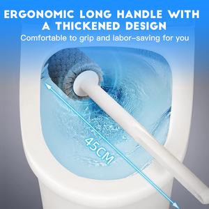 OKKiHOME Tiefenreinigungs-Toiletten bürste und Halter Toiletten schüssel mit langem Griff, Kunststoff halter Leicht zu verstecken, tropf fest - Product Image 5