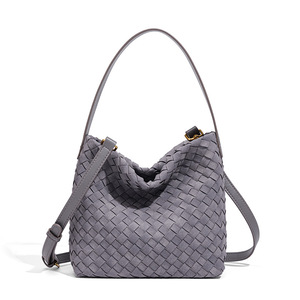 Sac seau bandoulière à une épaule texturé élégant tissé à la main Sac polyvalent pour femmes - Product Image 5