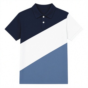 เสื้อโปโลชาย คอปกสีตัดต่อ แขนสั้น ผ้าฝ้าย เสื้อโปโลสำหรับเล่นกอล์ฟ รับผลิตตามสั่ง ขายส่ง - Product Image 1