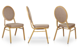 Silla de restaurante apilable con aspecto de madera Acabado de aluminio Brazos de espuma de alta densidad para fiestas - Product Image 3