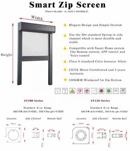 Tenda Motorizzata Impermeabile in <span class=keywords><strong>Alluminio</strong></span> con <span class=keywords><strong>PVC</strong></span> Trasparente per Patio <span class=keywords><strong>e</strong></span> Balcone, Tenda a Rullo Antivento da Esterno con Cerniera Zip Track Motorizzata - Product Image 6