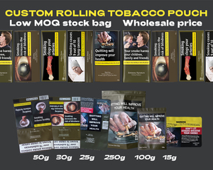 英国25/30/50克可重新密封烟草袋定制聚酯薄膜草本活叶袋 - Product Image 5