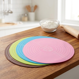 Cheap Price Decorating Table Household Dough Kneading Pastry Tools Round Non-Slip Silicone <b>Rolling</b> Cake <b>Mat</b> for Baking - Product Image 1