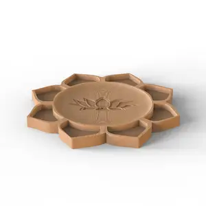 Encensoir en bois pour la méditation, porte-encens, logo personnalisé, 10cm de diamètre