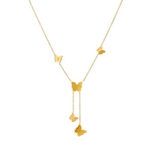 Butterfly Pendant Tassel Chain Gold Plated Clavicle Necklace For Women Everyday Wear - Product Image 5