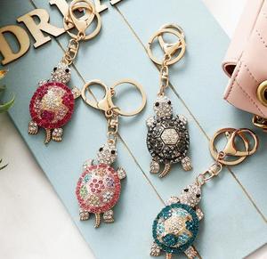 Wholesale Turtle Rhinestone Alloy <b>Key</b> <b>Ring</b> Girls Fashion <b>Bag</b> <b>Bag</b> Charm Automobile Hanging Ornament - Product Image 2
