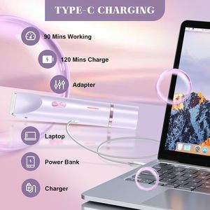 Depiladora <span class=keywords><strong>El</strong></span>éctrica de Doble Cabezal para Mujer, Resistente al Agua, Recargable por USB Tipo C, para Cuerpo, Bikini y Piernas, con Manual en Inglés - Product Image 4