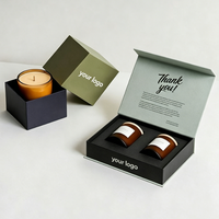 Boîtes rigides personnalisées de luxe pour pots de bougies avec couvercle et finition mate, emballage personnalisé avec logo haut de gamme pour cadeaux de bougies parfumées