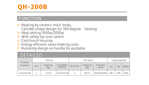 Calentador de Cerámica Portátil y Compacto con Protección Contra Sobrecalentamiento, Diseño Independiente, Ajuste de Calor de 1000W/2000W, Ahorro de Energía - Product Image 5