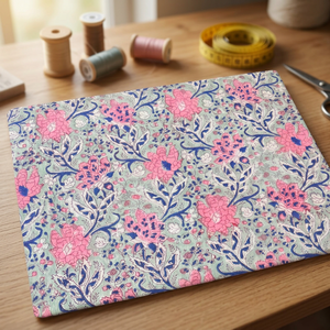 Tela 100% Algodón con Estampado Floral de Jaipur, Material Textil para Confección de Vestidos y Decoración del Hogar - Product Image 3