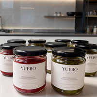 Bocaux en verre de qualité alimentaire, résistants à la chaleur, pour confiture, miel, cornichons, avec couvercle métallique
