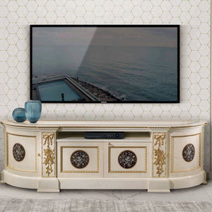 Mobile <span class=keywords><strong>TV</strong></span> Tradizionale in Legno Massello Intagliato a Mano con Quattro Ante, Set di Mobili per Soggiorno - Product Image 1