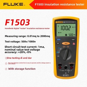 Testeur numérique de résistance d'isolement FLUK 1503/1535/1587Fc Mégohmmètre en ABS, puissance 5W, garantie 1 an, fabrication OEM - Product Image 2