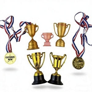 Multiple Championship Trophies Medals Optional Plastic Toys OEM Customization Football Sports Event Souvenirs School Games Gift