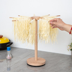 Wooden Rotatable Noodle Rack Round Hanging Pasta Drying Stand Household <b>Kitchen</b> Use - Product Image 3