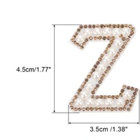 Patchs en lettres anglaises en feutre fait main avec des perles et des strass autocollants pour vêtements, chapeaux, sacs, bricolage