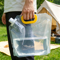 Sac d'eau pliable pour l'extérieur, pochette transparente avec bec verseur, sac d'emballage épais pour liquides et boissons de qualité alimentaire